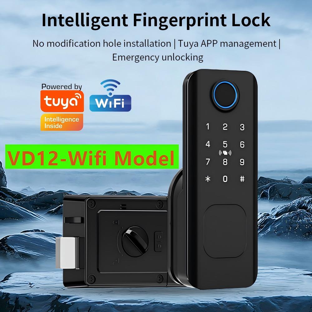 Smart Rim Lock Wifi Fingerprint - Wifi Parmak İzi Sensörlü Su Geçirmez