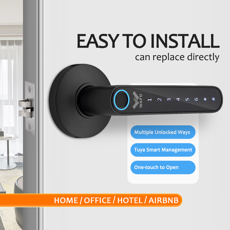 Smart Lock Deadbolt Keypad Bluetooth - WAFU 016 parmak izi kapı kilit
