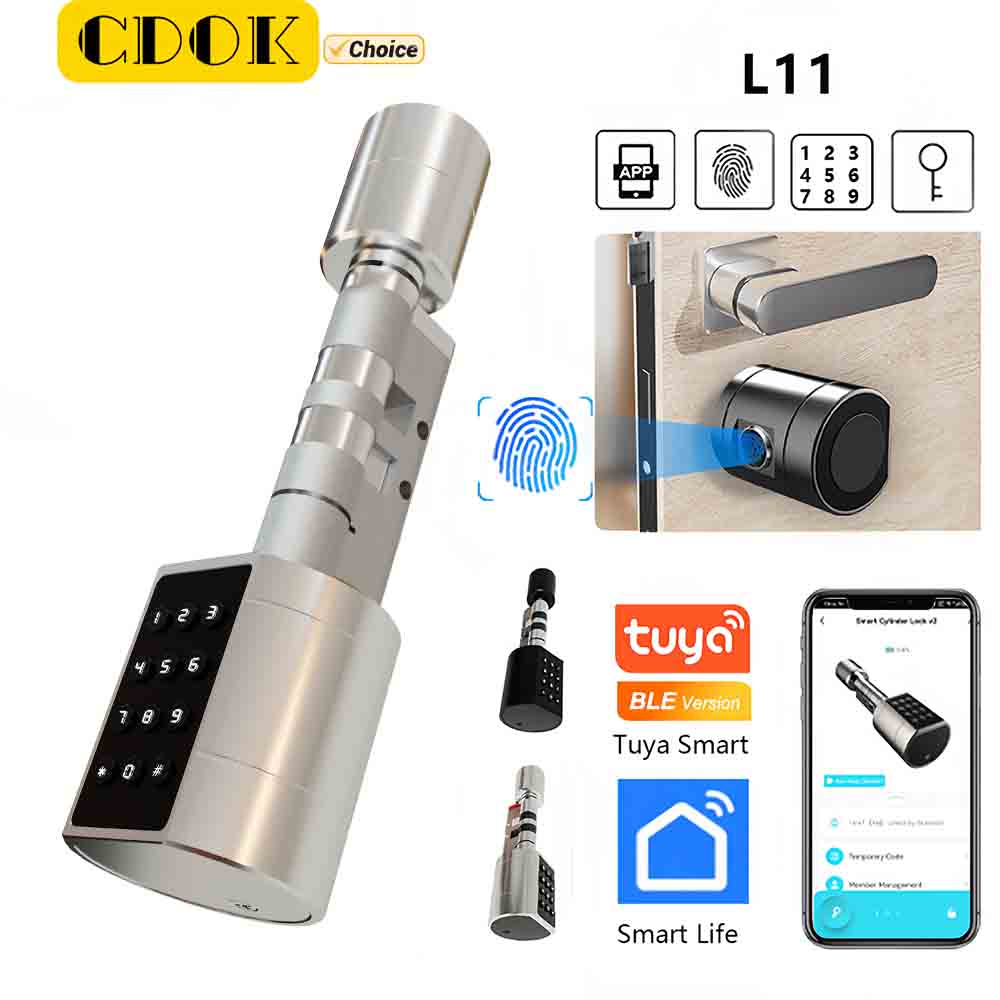 Smart Lock Zigbee Gateway - CDOK L11Tuya Bluetooth akıllı kilit, parmak