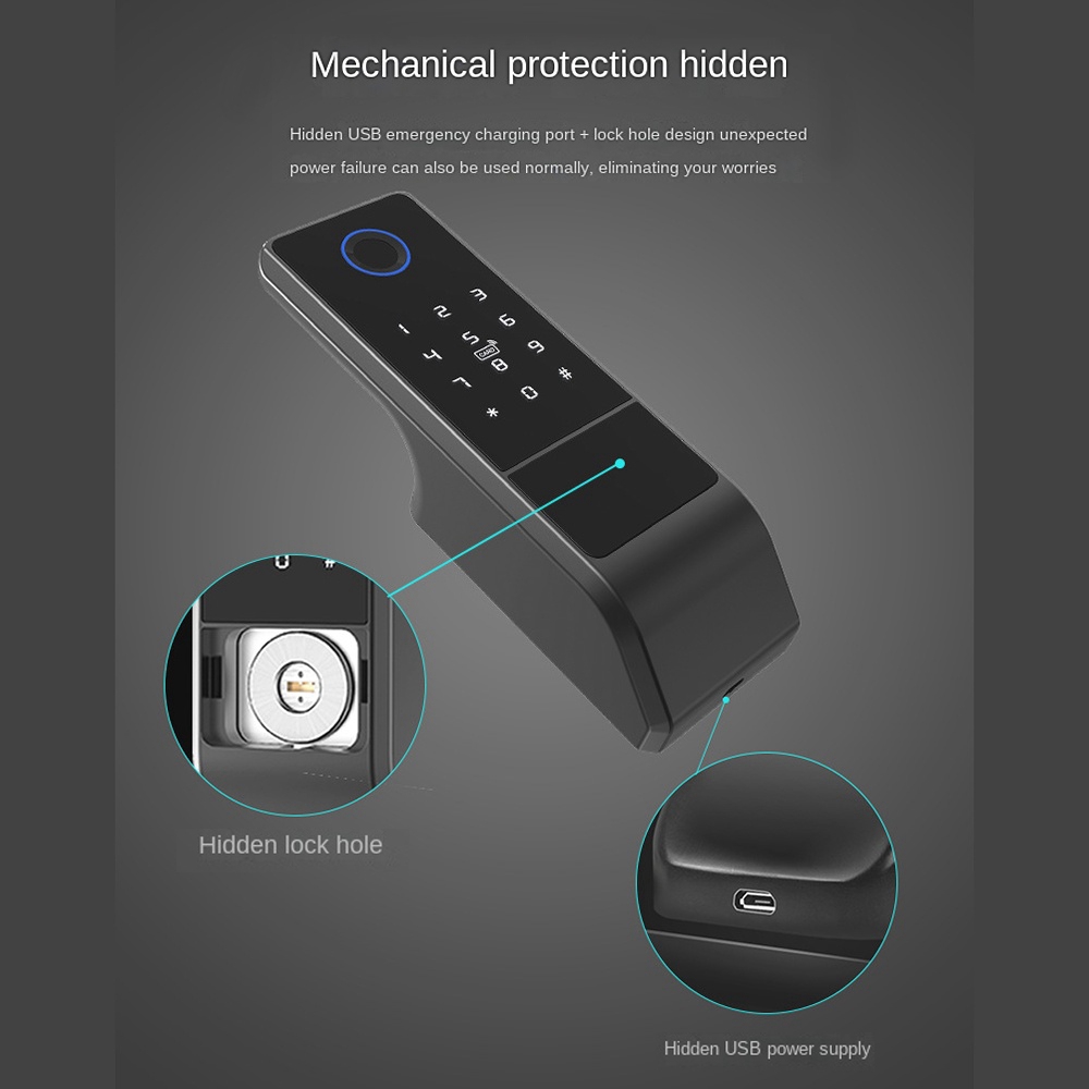 Smart Rim Lock Wifi Fingerprint - Su Geçirmez Tuya Wifi Akıllı Kapı