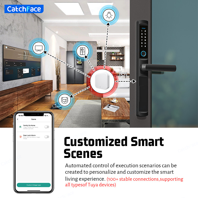 Smart Lock Zigbee Gateway - TUYA Zigbee APP su geçirmez parmak