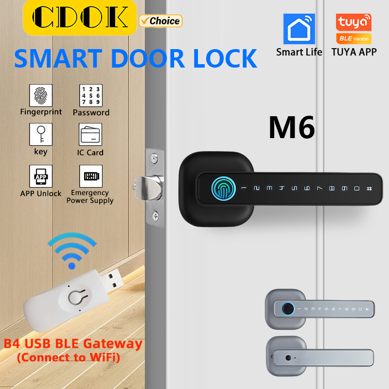 Smart Lock Zigbee Gateway - CDOK 2025 M6 Tuya Bluetooth Akıllı