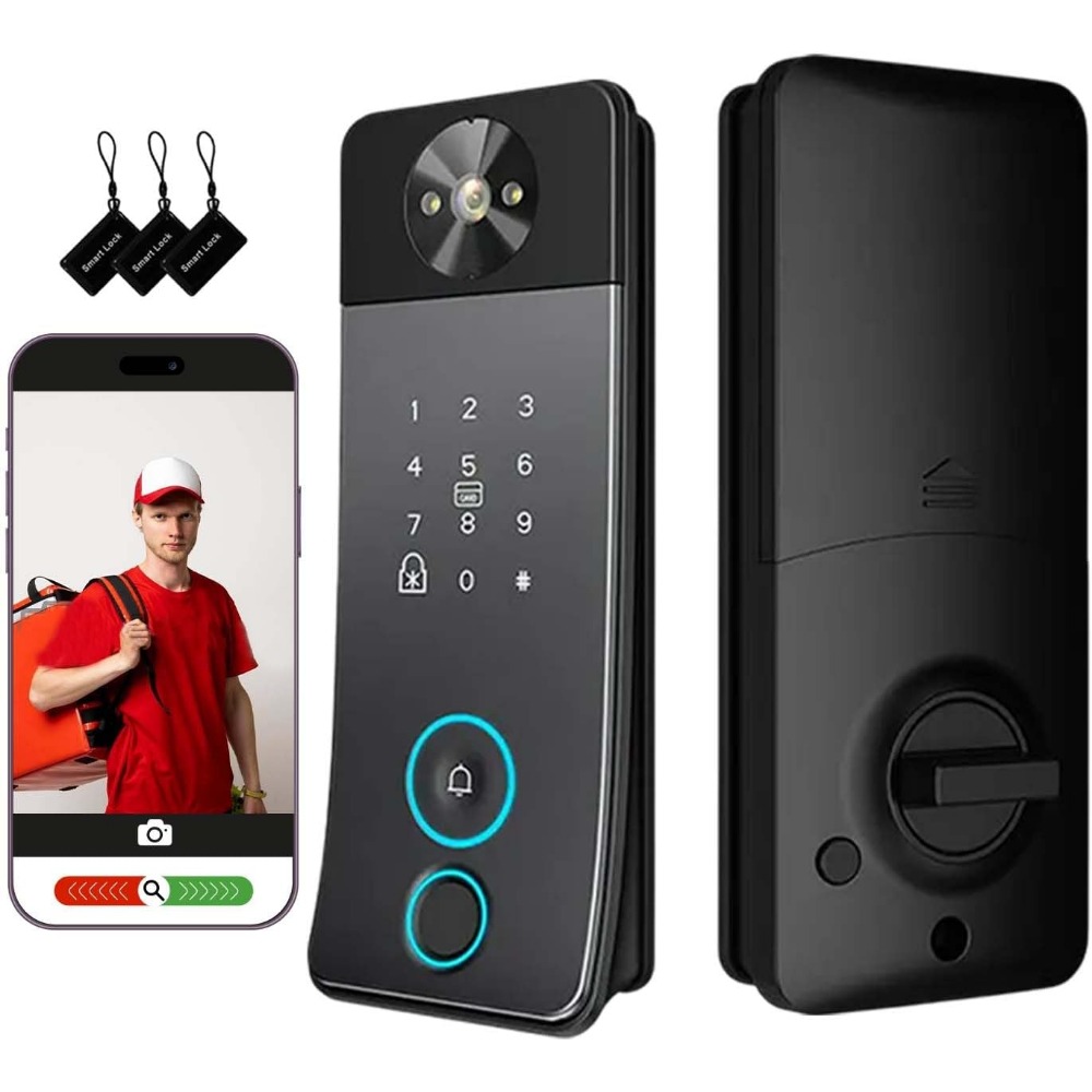 Smart Door Lock With Camera Intercom - Kameralı, Kapı Zili ve Görüntülü İnterkomlu