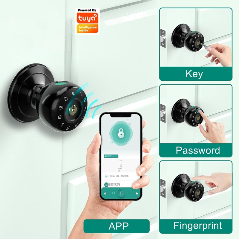 Smart Lock Deadbolt Keypad Bluetooth - Tuya parmak izi akıllı sürgülü kilit