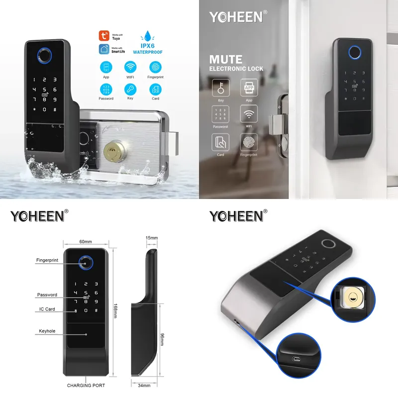 Smart Rim Lock Wifi Fingerprint - 2026 Su Geçirmez APP WiFi Kilidi
