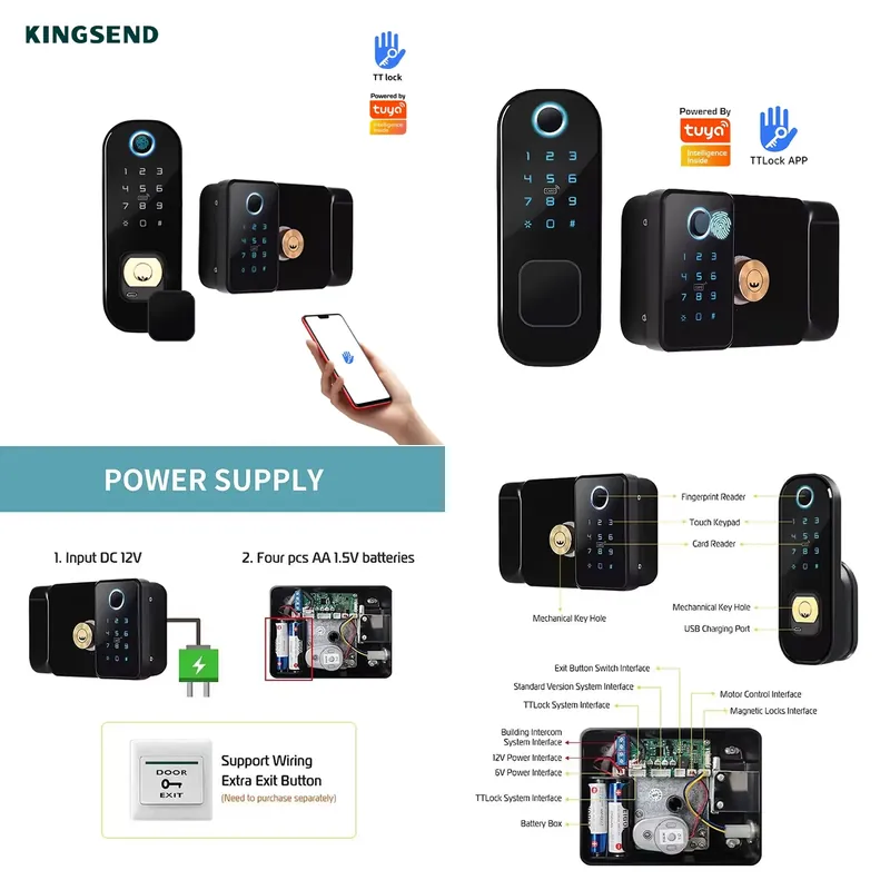 Smart Rim Lock Wifi Fingerprint - 2026 Yüksek Kaliteli Dış Mekan Su