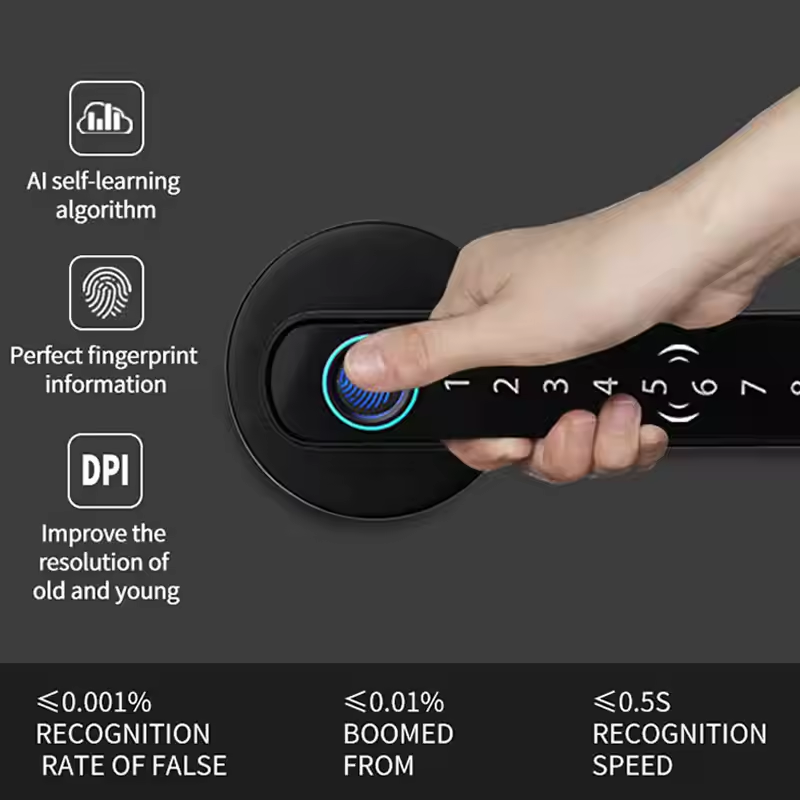 Smart Door Lock Tuya App - 1 adet Akıllı Kapı Kilidi, Parmak