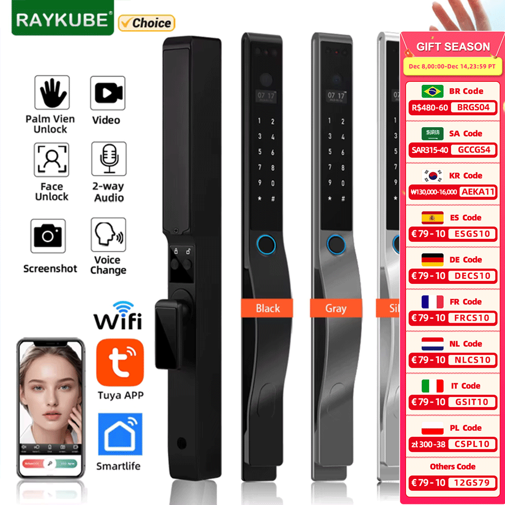Video Door Lock With Camera Peephole - RAYKUBE DQ10 Tuya WiFi Palmiye Damar