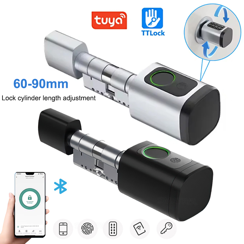 Smart Door Lock Tuya App - 60-90mm Ayarlanabilir TT Kilidi/Tuya Bluetooth Akıllı