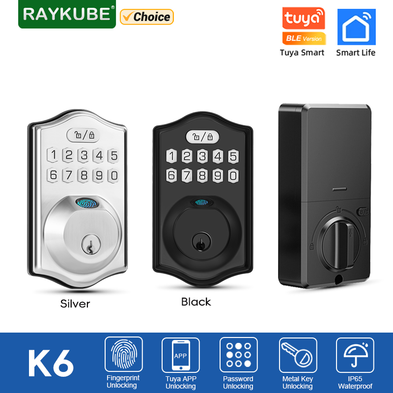 Smart Lock Deadbolt Keypad Bluetooth - RAYKUBE K6 Tuya BLE Su Geçirmez