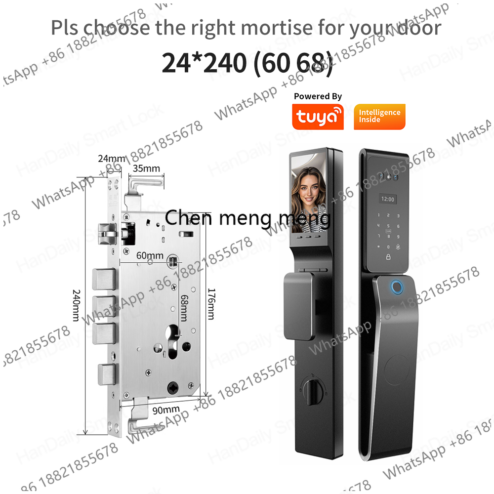 Video Door Lock With Camera Peephole - HanDaily Su Geçirmez 3D Yüz Tanıma
