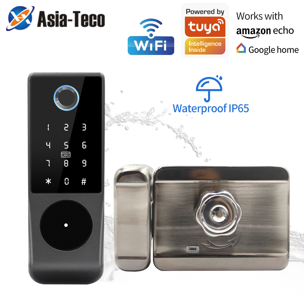 Smart Rim Lock Wifi Fingerprint - IP65 su geçirmez Wifi Tuya App