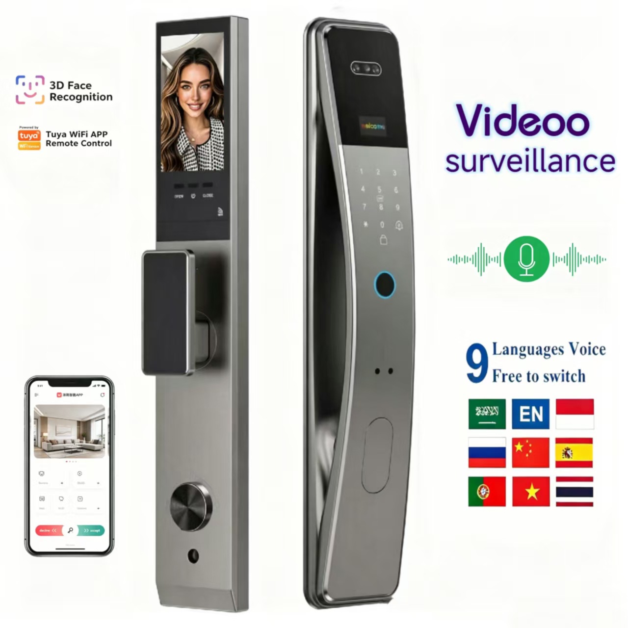 Akıllı Şifreli Kilit, Parmak İ - Video Door Lock With Camera Peephole incelemesi ve fiyatı