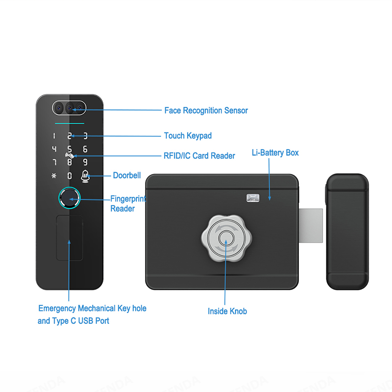 Şarj Edilebilir 3D Yüz Tanıma  - Smart Rim Lock Wifi Fingerprint incelemesi ve fiyatı