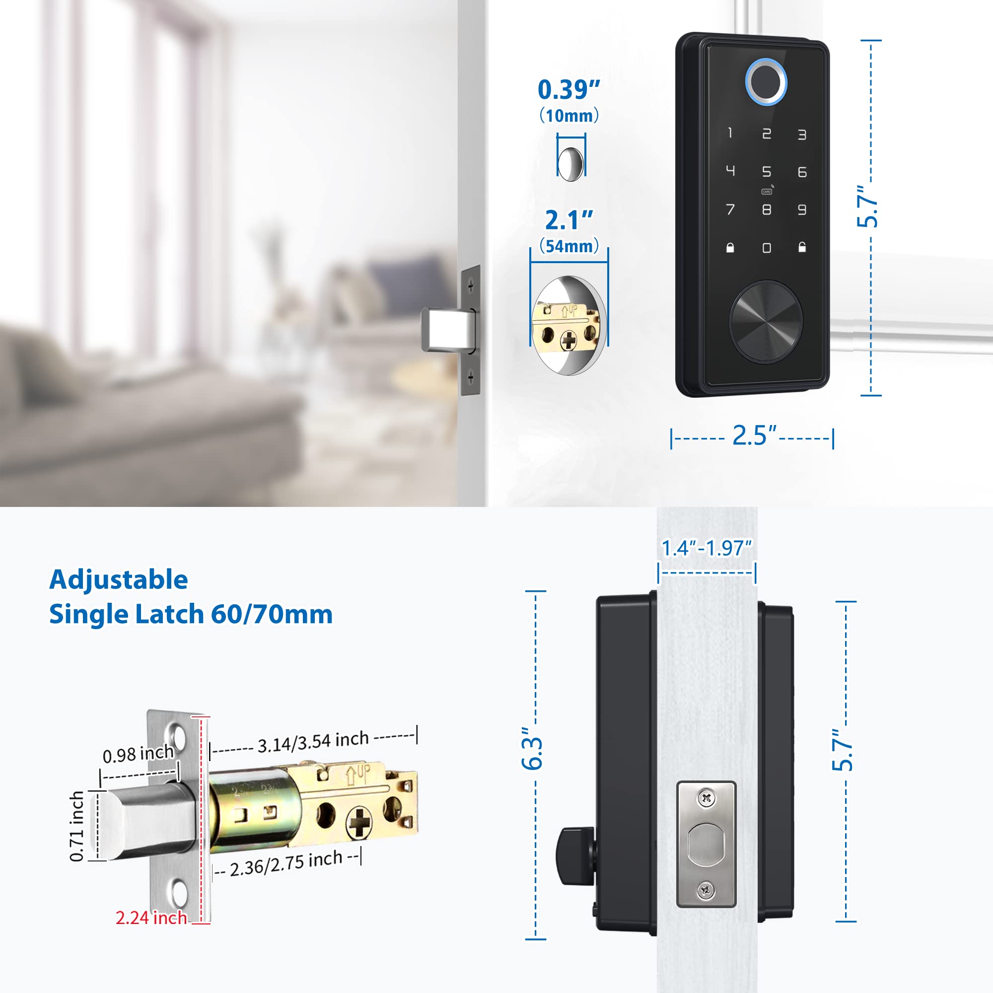 Akıllı sürgü kilitleri için ön - Smart Lock Deadbolt Keypad Bluetooth incelemesi ve fiyatı