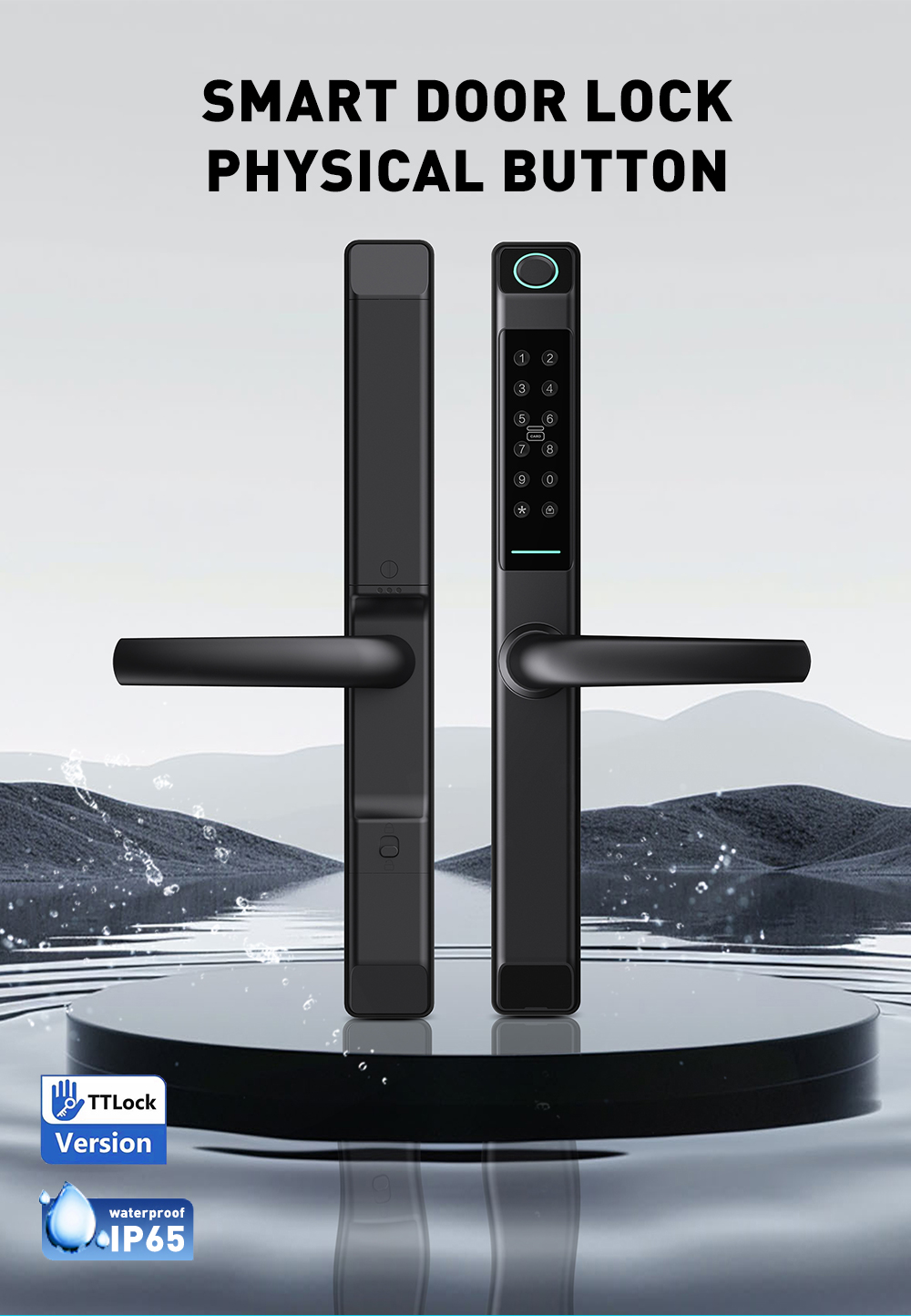 IP65 Su Geçirmez Fiziksel tuş  - Digital Door Lock Fingerprint Handle incelemesi ve fiyatı