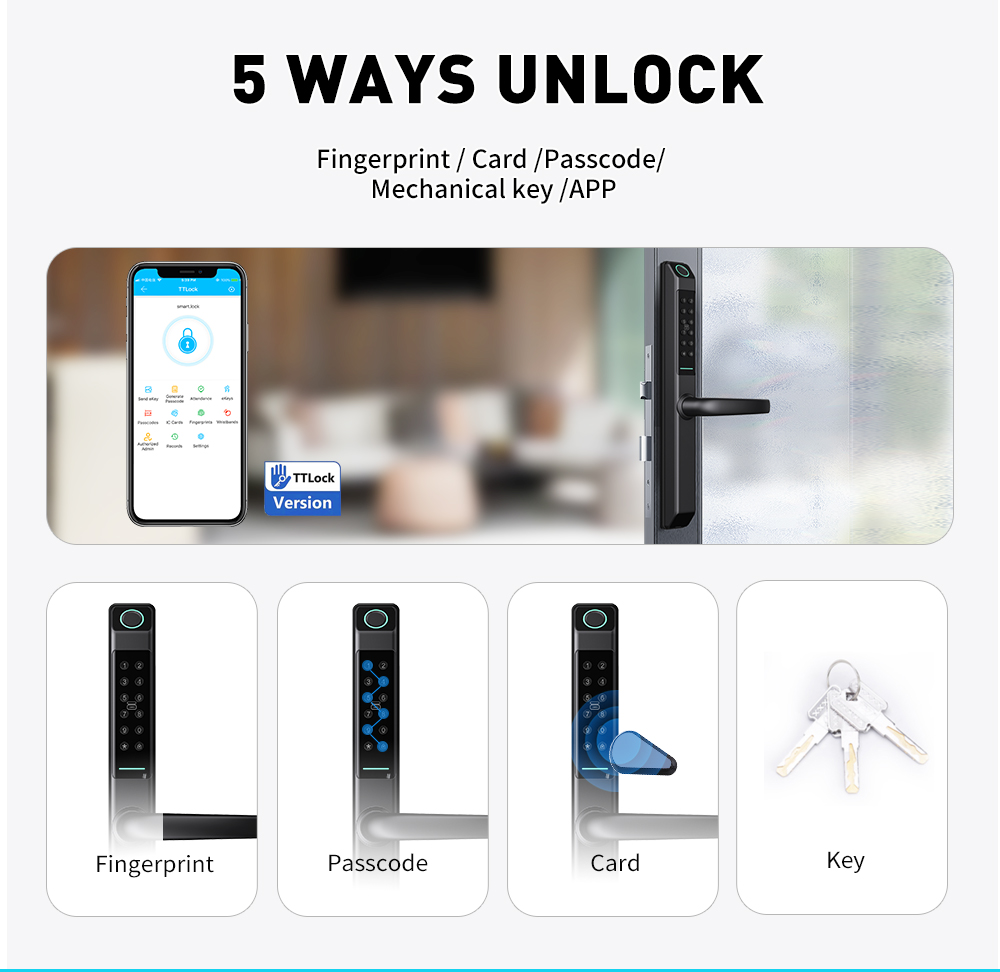 IP65 Su Geçirmez Fiziksel tuş  - Digital Door Lock Fingerprint Handle incelemesi ve fiyatı