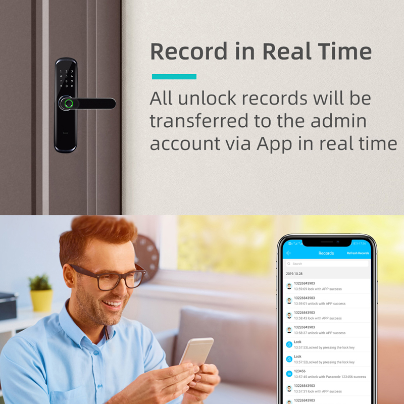 WiFi Parmak İzi Kilidi Dokunma - Digital Door Lock Fingerprint Handle incelemesi ve fiyatı