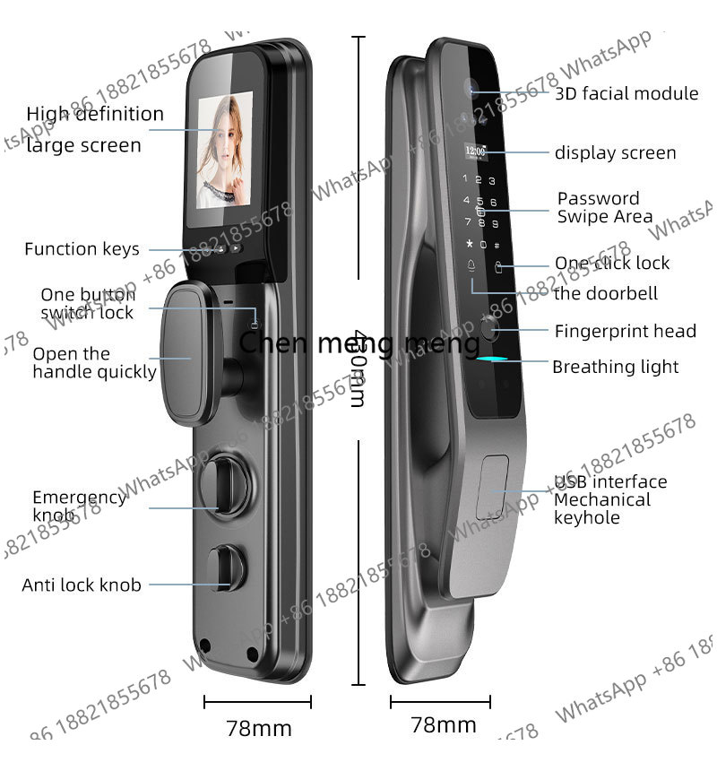 Yeni X50 Tuya WiFi 3D Yüz Tanı - Video Door Lock With Camera Peephole incelemesi ve fiyatı