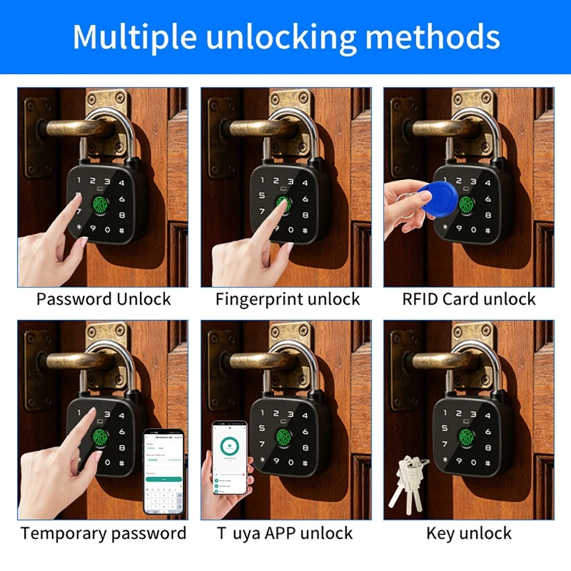 Tuya Akıllı Bluetooth Kilit, 5 - Fingerprint Padlock Weatherproof incelemesi ve fiyatı