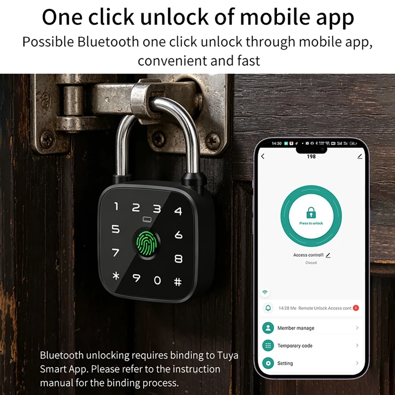 Tuya Akıllı Bluetooth Kilit, 5 - Fingerprint Padlock Weatherproof incelemesi ve fiyatı