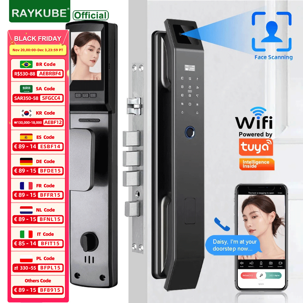 RAYKUBE DF14 Tuya WiFi 3D Yüz  - Face Recognition Door Lock incelemesi ve fiyatı