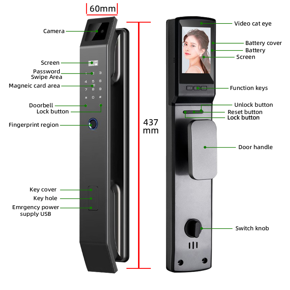 RAYKUBE DF14 Tuya WiFi 3D Yüz  - Face Recognition Door Lock incelemesi ve fiyatı