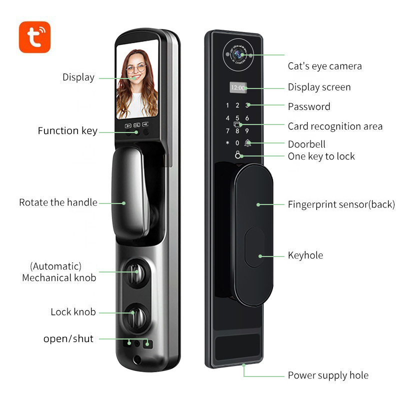 Otomatik TUYA Wifi Kedi Gözü P - Smart Door Lock With Camera Intercom incelemesi ve fiyatı