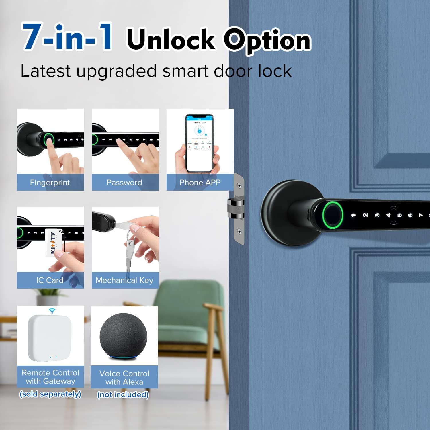 Parmak izi kapı anahtar kart t - Digital Door Lock Fingerprint Handle incelemesi ve fiyatı