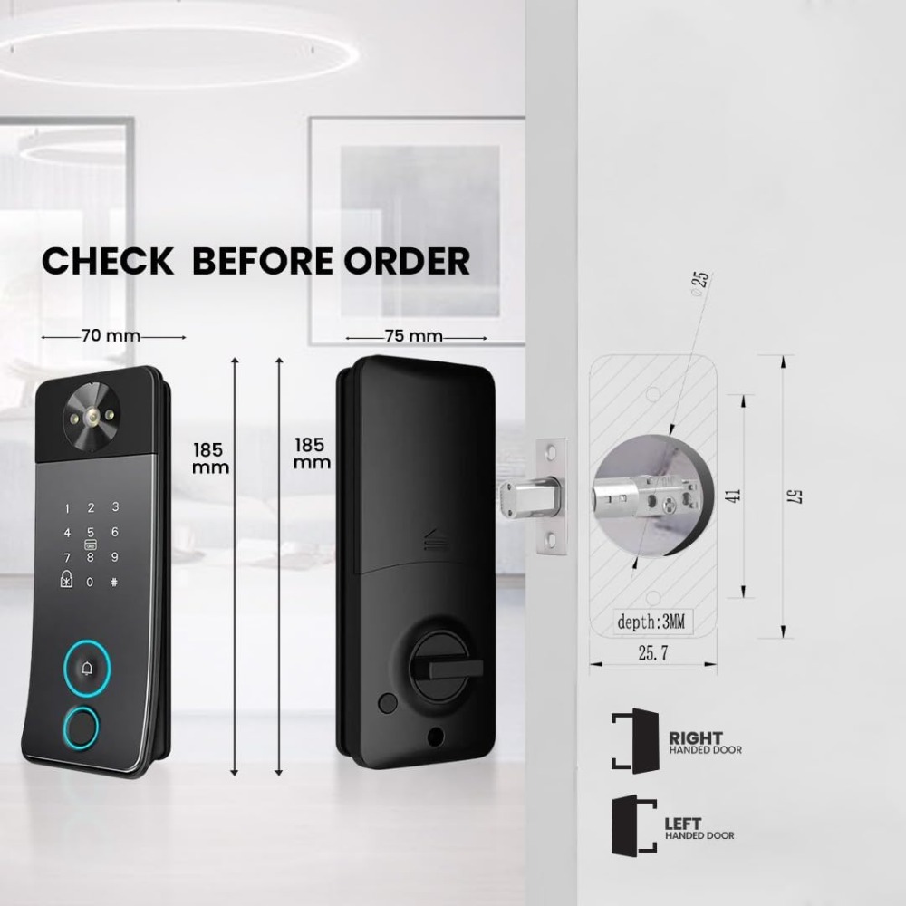 Kameralı, Kapı Zili ve Görüntü - Smart Door Lock With Camera Intercom incelemesi ve fiyatı