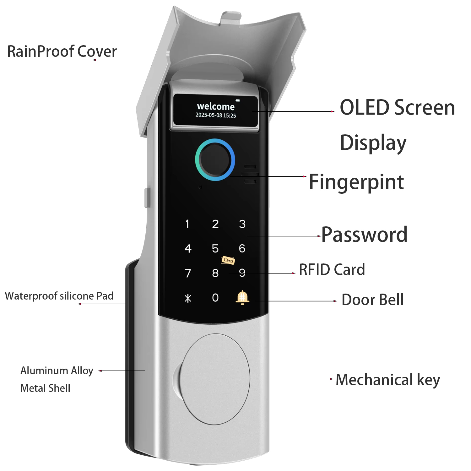 Akıllı WiFi Kapı Kilidi Su Geç - Fingerprint Padlock Weatherproof incelemesi ve fiyatı