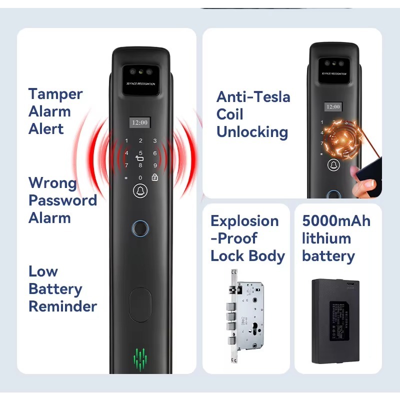 Fabrika Fiyatı 3D Yüz Tanıma Ö - Smart Door Lock With Camera Intercom incelemesi ve fiyatı