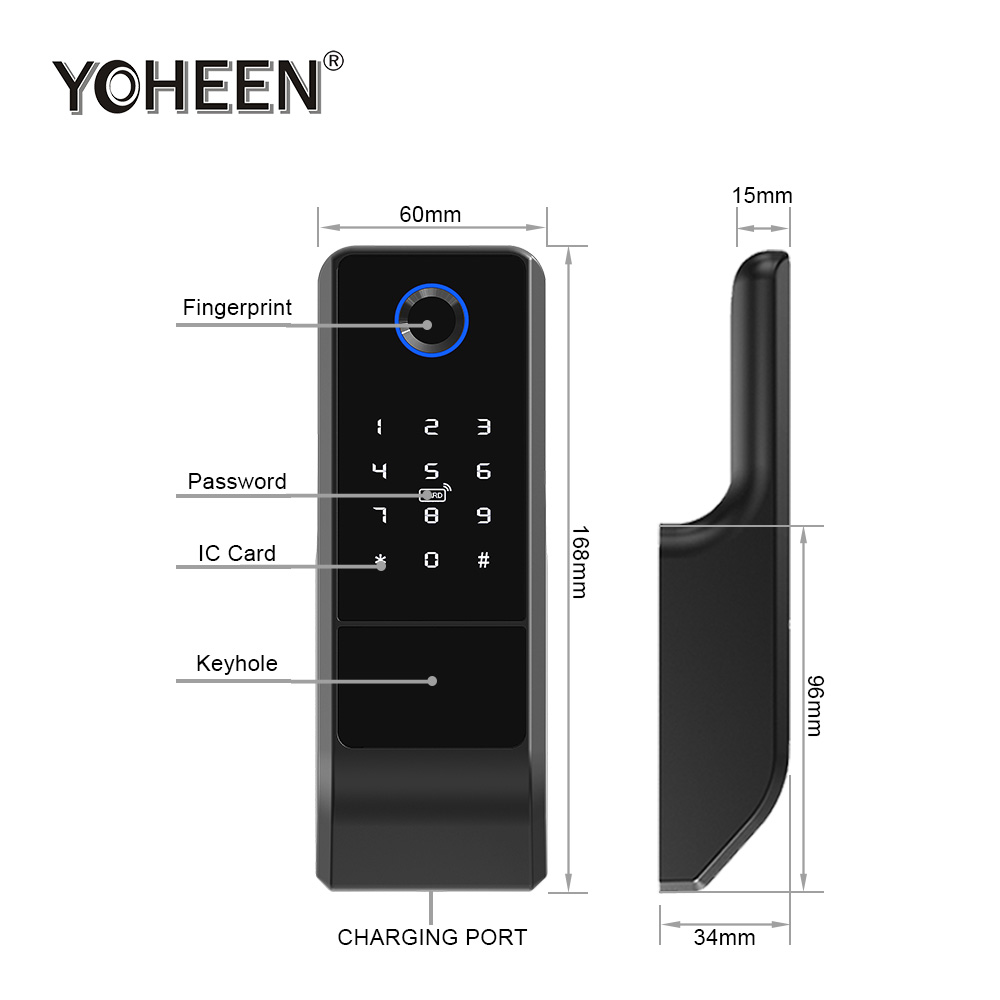 Su geçirmez Tuya APP WiFi Kili - Smart Door Lock Fingerprint Wifi incelemesi ve fiyatı