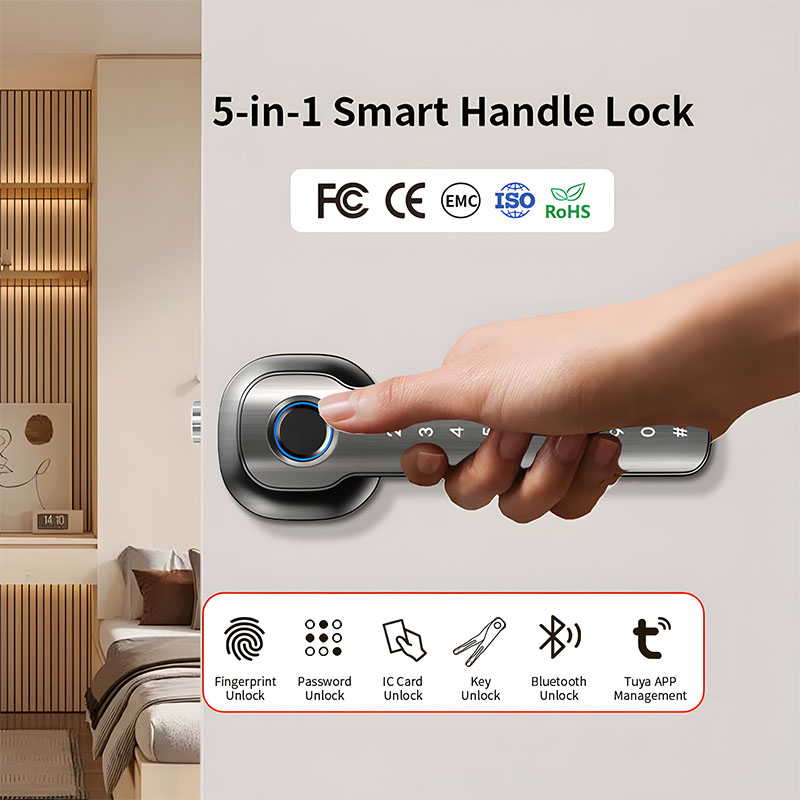 Ev Güvenlik Cihazları Akıllı P - Digital Door Lock Fingerprint Handle incelemesi ve fiyatı