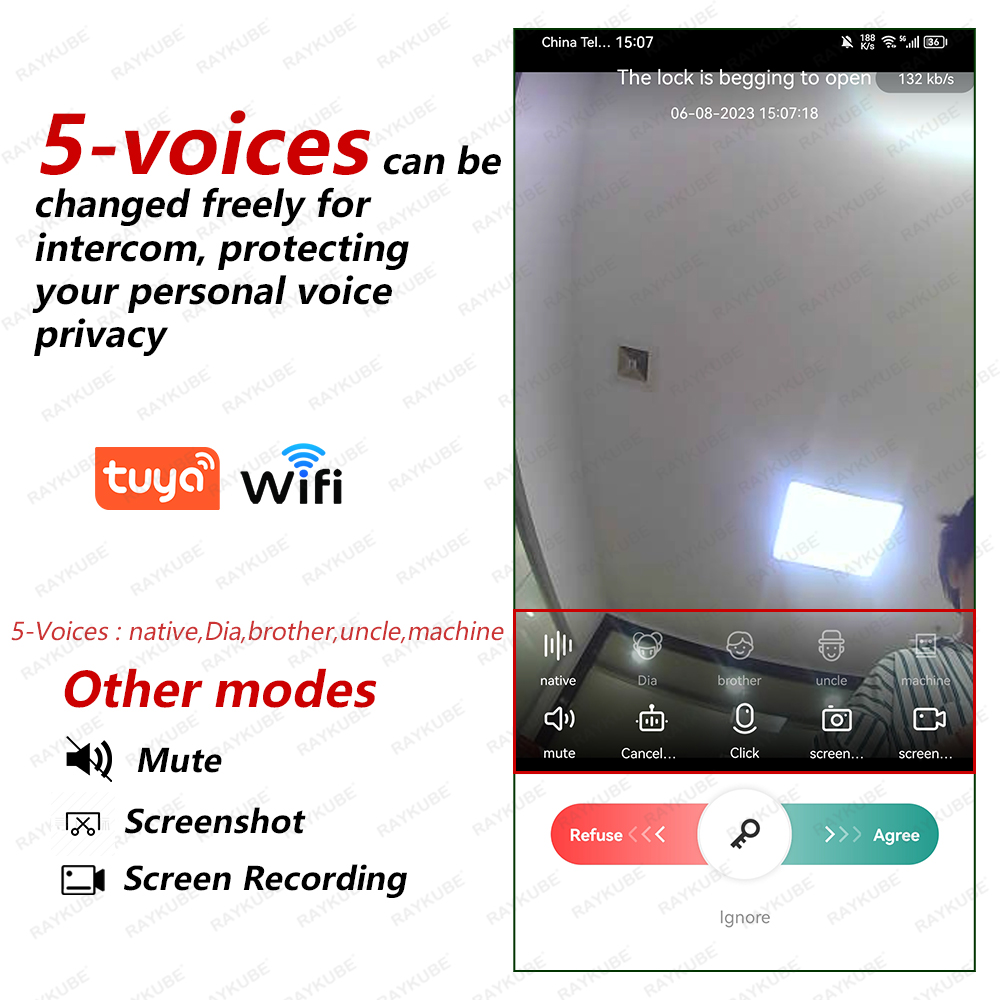Yeni RAYKUBE A270 Tuya Wifi ik - Video Door Lock With Camera Peephole incelemesi ve fiyatı
