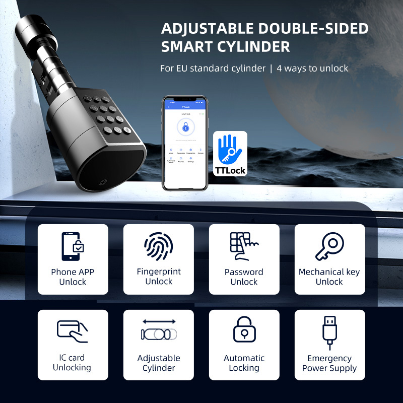 Akıllı Euro Silindirik Kapı Ki - Fingerprint Padlock Weatherproof incelemesi ve fiyatı