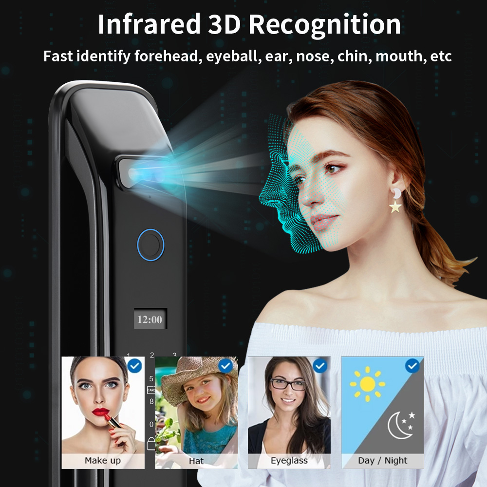 3D Gerçek Zamanlı İnterkom Yüz - Fingerprint Padlock Weatherproof incelemesi ve fiyatı