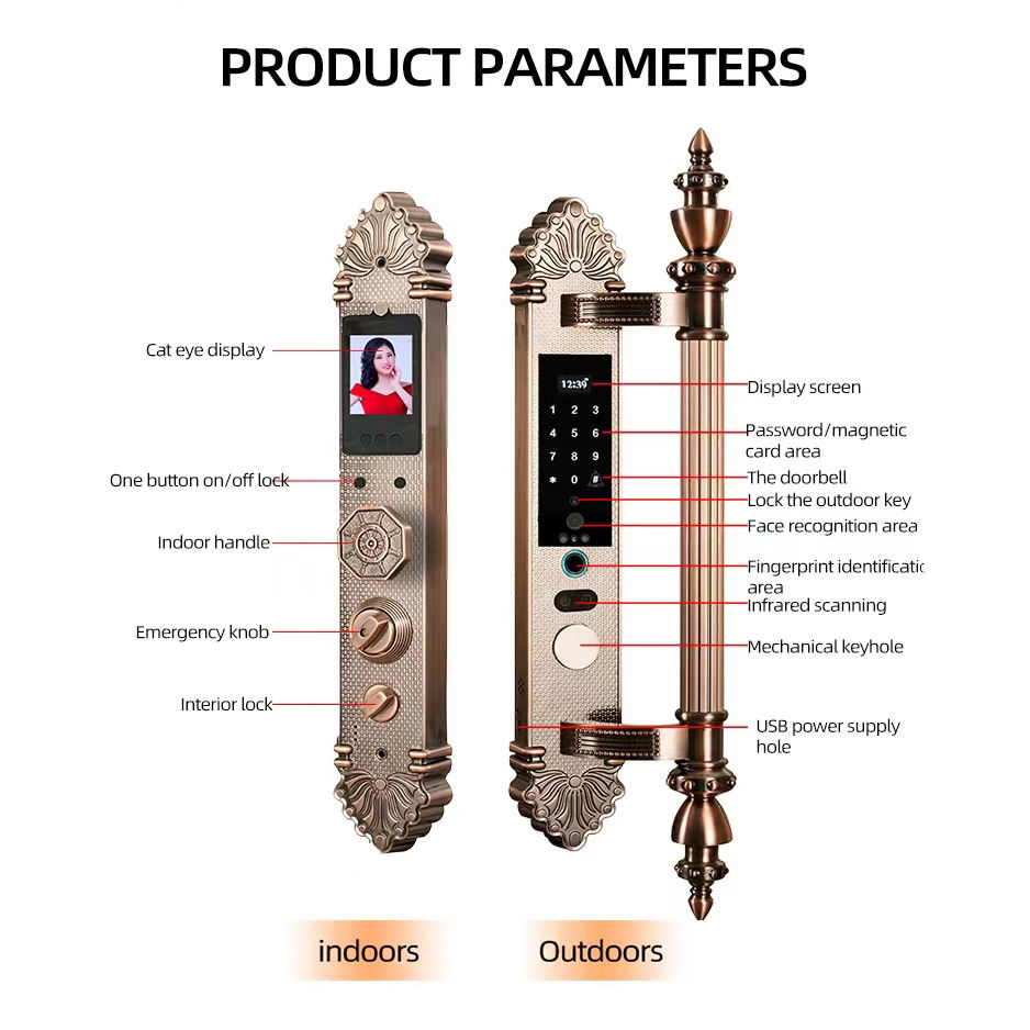 Su Geçirmez Kablosuz 3D Yüz ve - Face Recognition Door Lock incelemesi ve fiyatı