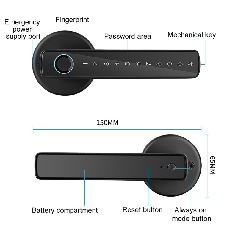 Tuya Akıllı Parmak İzi Kilidi  - Digital Door Lock Fingerprint Handle incelemesi ve fiyatı
