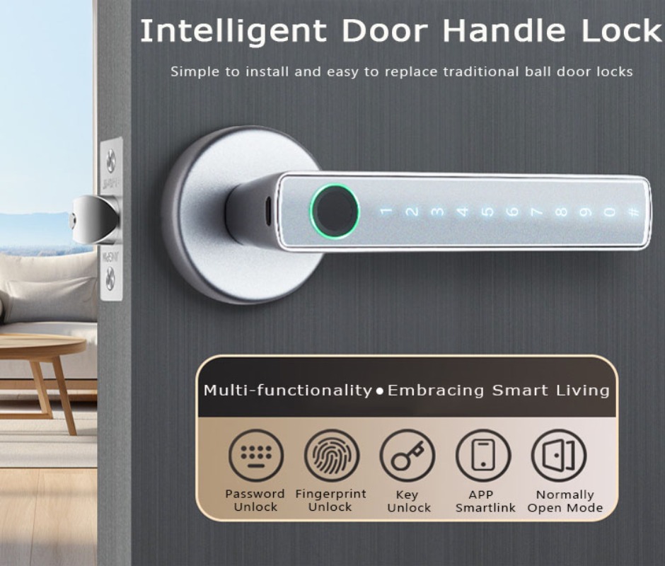 Tuya Akıllı Parmak İzi Kilidi  - Digital Door Lock Fingerprint Handle incelemesi ve fiyatı