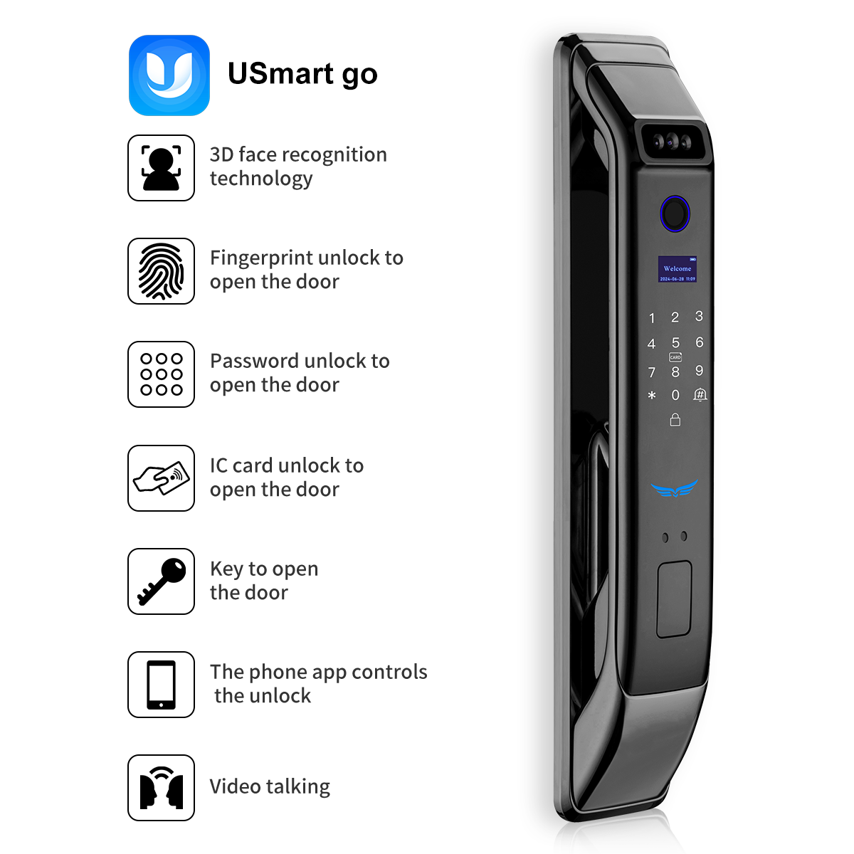 UsmartGo Uygulaması Akıllı Kil - Video Door Lock With Camera Peephole incelemesi ve fiyatı