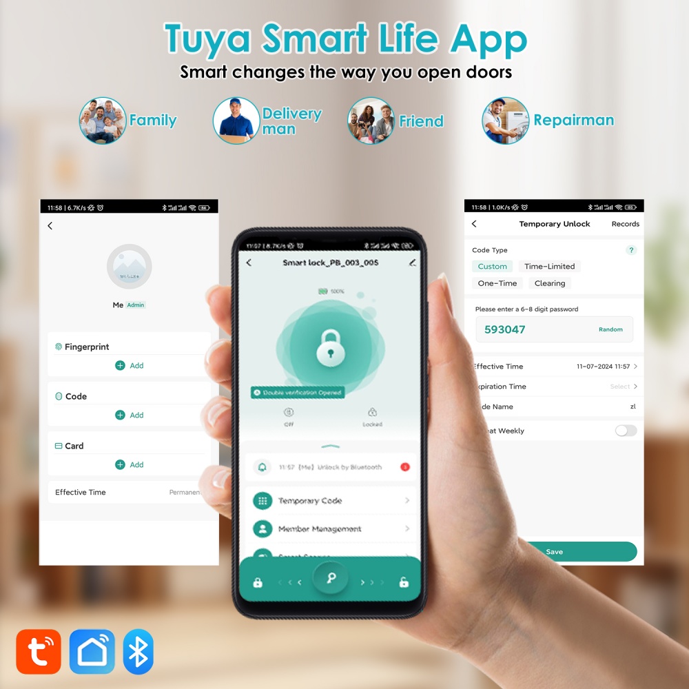 YFK Tuya 5'i 1 Arada Akıllı Ka - Fingerprint Padlock Weatherproof incelemesi ve fiyatı