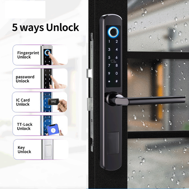 IP66 alüminyum veranda sürgülü - Digital Door Lock Fingerprint Handle incelemesi ve fiyatı