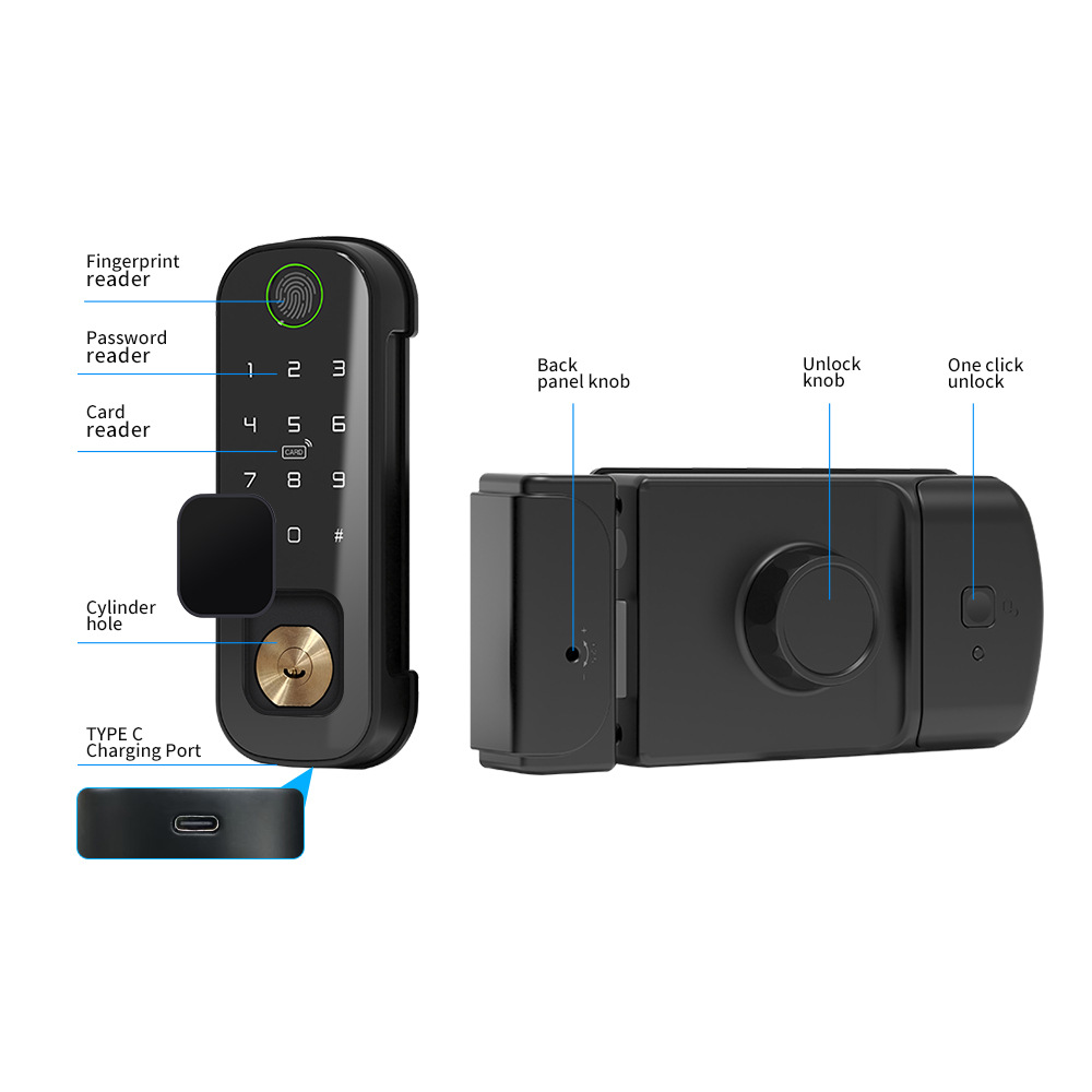 Tuya Akıllı Kilit Dış Mekan Su - Smart Rim Lock Wifi Fingerprint incelemesi ve fiyatı