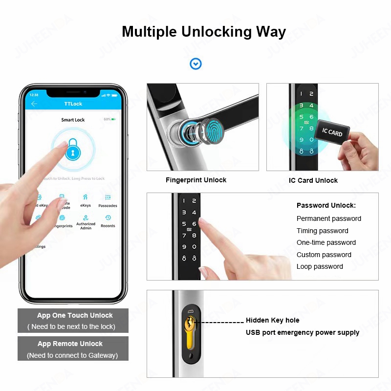 TTLock App akıllı alüminyum ka - Fingerprint Padlock Weatherproof incelemesi ve fiyatı