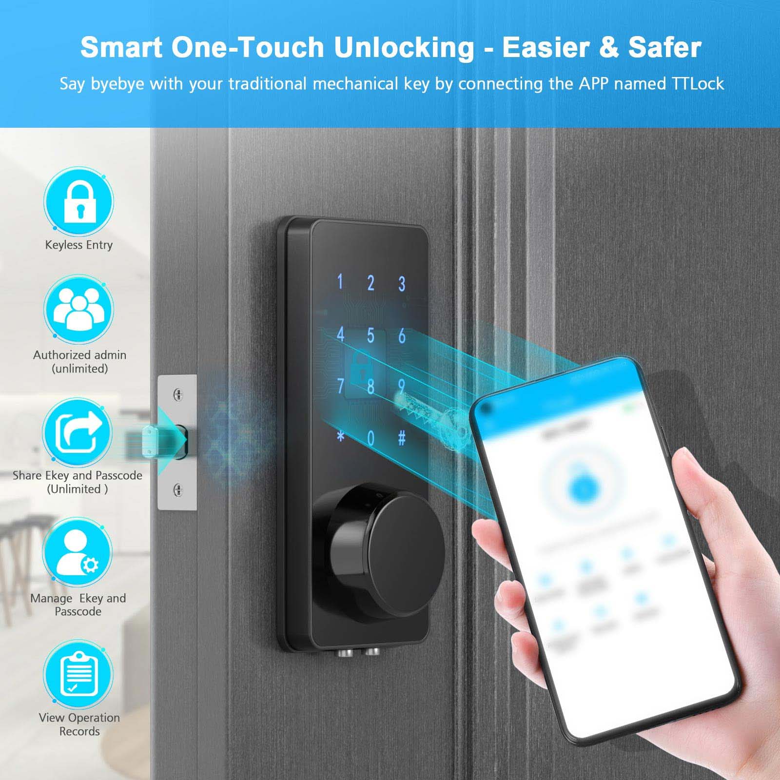 TTlock APP akıllı kilit anahta - Smart Lock Deadbolt Keypad Bluetooth incelemesi ve fiyatı